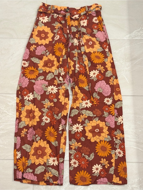 Modcloth Pants - Modcloth Floral Wide-Leg Linen Blend Pants Back to School Hippie Boho Fall